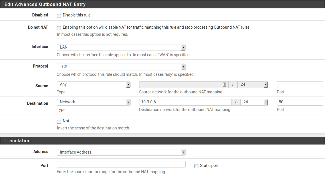 Enable Nat reflection for 1:1 Nat PFSENSE. Port ranges.