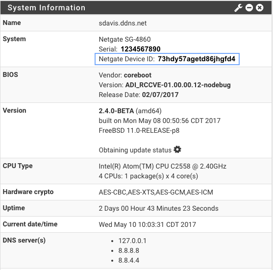 Netgate Device ID