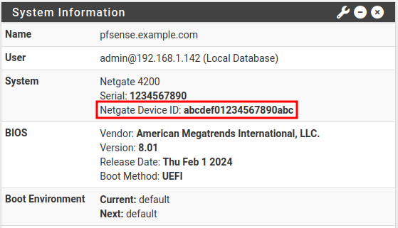 Netgate Device ID