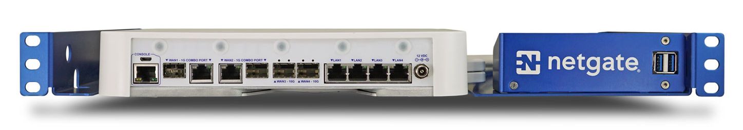 Netgate 8200 Secure Router Front View -- USB Ports on the Right